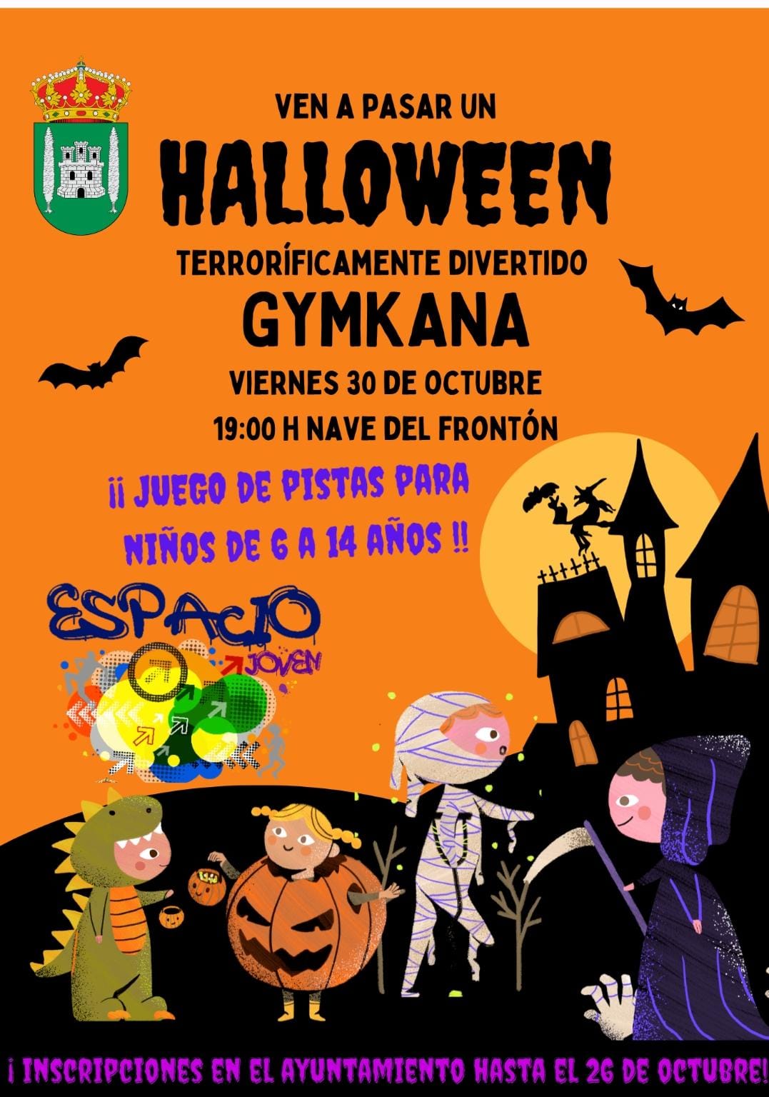 Cartel de la gymkana de Halloween